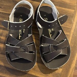 Kids Brown Leather Fisherman Sandals with Adjustable Buckle